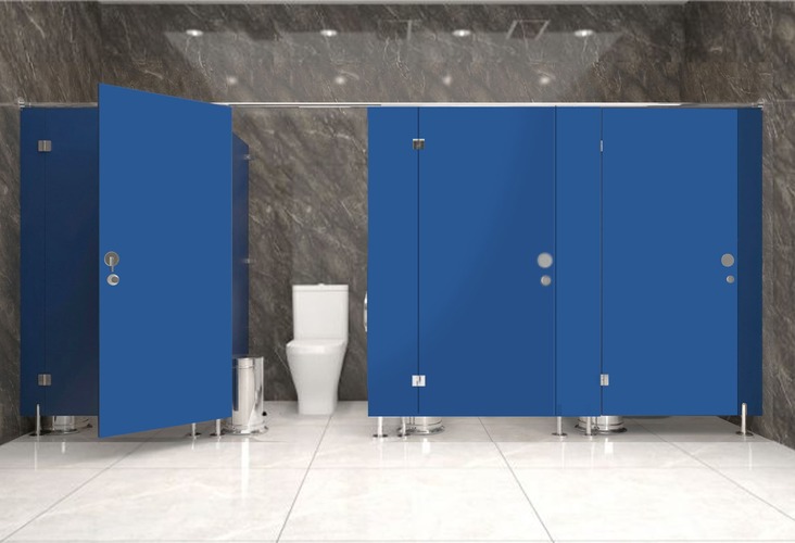 gambar gambar Compact-Toilet-Cubicle - Solid-Colour 183 T Dark Blue
